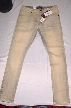 Focus Jeans Sand Wash Skinny Fit Men's Denim Size 34